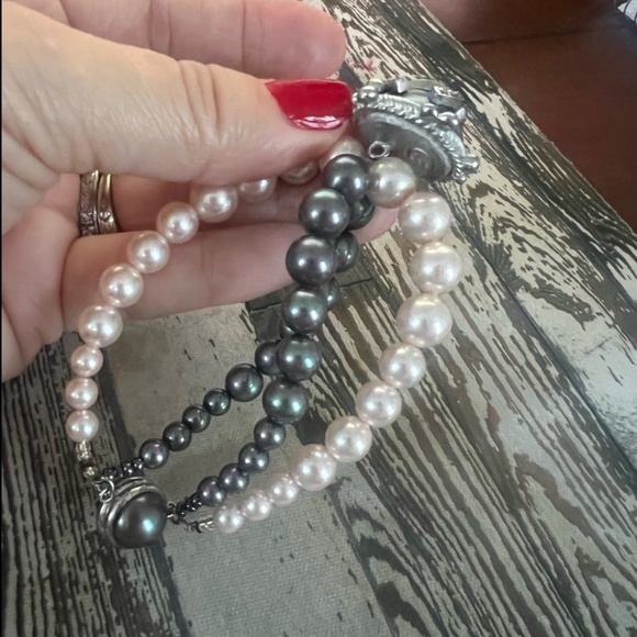 *AUTHENTIC* RARE Chanel Cruise 2002 Pink Crystal Double Pearl Strand Bracelet - Picture 12 of 15